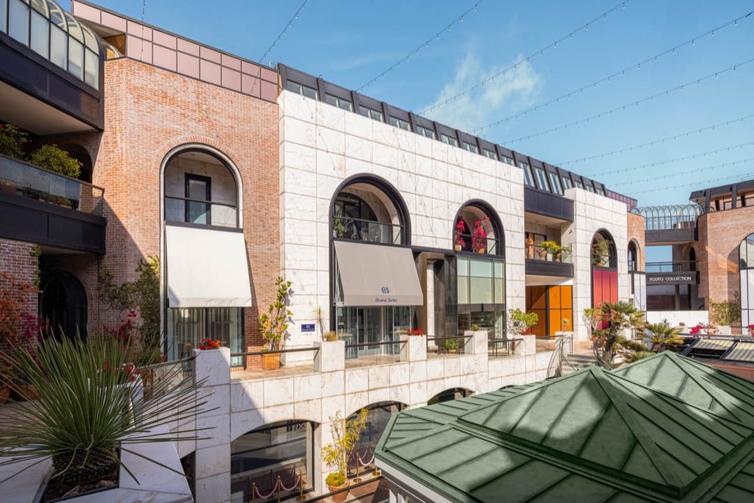 Grand Seiko boutique from above, in its Beverly Hills shopping street